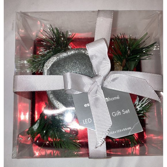 K-Mart LED Candle Gift Set Silver Flameless Battery Operated Home Decor NIB - Picture 2 of 6